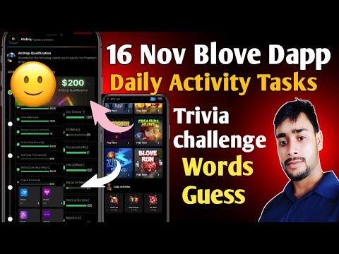 16 Nov Blove Dapp Trivia challenge & words guess combo | BLove  Daily Activity Today, crypto mining