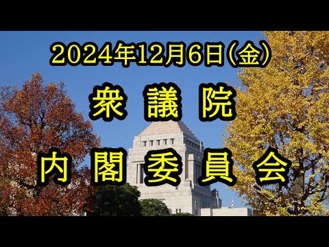 【国会中継録画】衆議院 内閣委員会（2024/12/06）