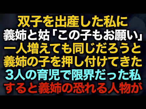 【スカッとする話】双子を出産した私に義姉と姑「この子もお願い」一人増えても同じだろうと義姉の子を押し付けてきた3人の育児で限界だった私すると義姉の恐れる人物が…【修羅場】