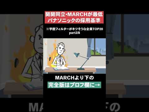 【関関同立•MARCHが最低】学歴フィルターがキツそうな企業TOP20part2 #Shorts