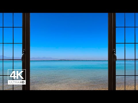 4k Egypte Beach Window Scene - Relaxing, Calming, Ambience, white noise