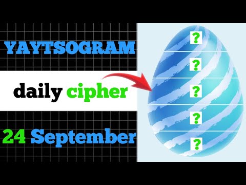 YAYTSOGRAM Daily Cipher Code 24 September | Yaytsogram problem | yaytsogram cipher  yaytsogram code