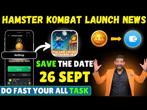 Hamster Kombat Launching 26th September 😍😍 | Hamster Kombat TGE, Distribution, Withdrawal Updates