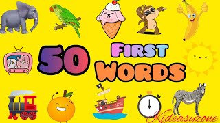 learn English vocabulary||50easy word for toddlers @Kideasyzone-