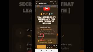 MILLIONAIRE MINDSET: SECRET HABITS THAT LEAD TO WEALTH | MEMEGIRLS | Memefi New Video Code