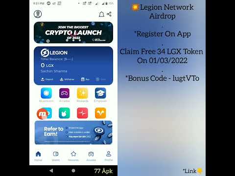 🌈Claim Free 5$/34 LGX Token 🔥 Legion Network Airdrop 🚨 77 Âpk