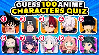 Guess 100 ANIME CHARACTERS in 3 SECONDS 💯 | Most Popular Animes 2024 🔥