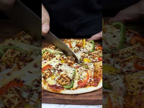 Peri Peri Paneer Pizza ASMR | #indianasmrworld  #food #cooking #asmr #streetfood #pizza #paneerpizza