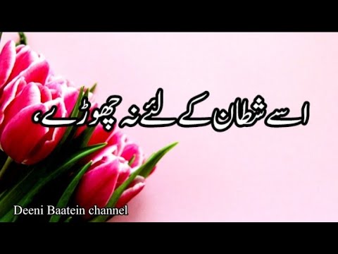 Don't leave it to Shaitan❓||اسے شطا ن كے لئے نہ چھوڑے،#hadees inurdu #Deeni Baatein channel