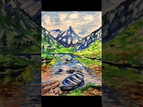 watercolour landscape 😍 #art #artist #drawing #landscape #anime #beautiful #mountains #colors #water