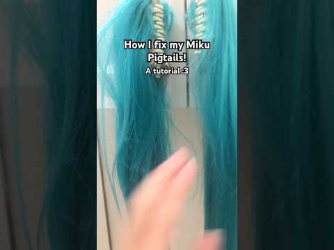 Yes I recorded this in my bathroom 🥰 #hatsunemiku #miku #vocaloid #wig #tutorial #ashwolf323