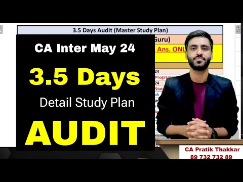 AUDIT 3.5 DAYS PLAN CA INTER MAY 24 AUDIT IMPORTANT QUESTIONS CHAPTERS TOPICS AUDITING MARATHON