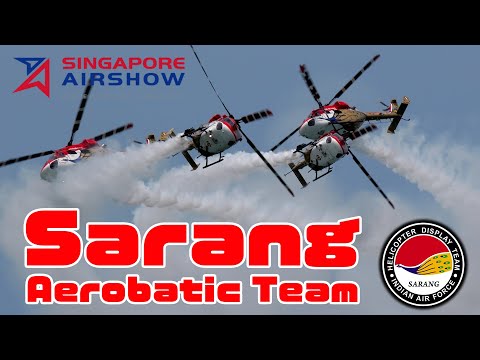 Sarang display team in Singapore AirShow 2024 #4K #helicopter #Acrobat