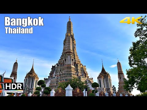 Boat Tour Around Bangkok for ONLY $1 & Walking Tour in Wat Arun - Bangkok 2023 [4K HDR]