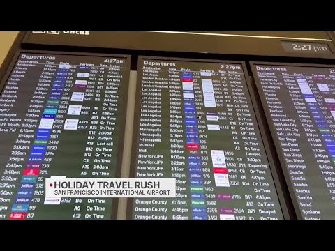 Holiday travel rush at SFO days before Christmas