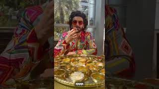 Ranveer Singh gorges on a giant Gujarati Thali | #shorts