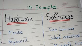 Hardware/ 10 Hardware/ Software/ 10 Examples of Hardware and Software/