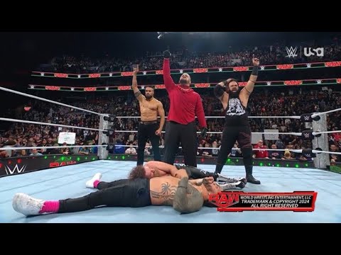 The Bloodline Attacks Jey Uso & Sami Zayn WWE Raw 12/23/24