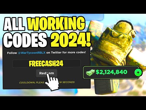 *NEW* ALL WORKING CODES FOR WAR TYCOON IN 2024! ROBLOX WAR TYCOON CODES