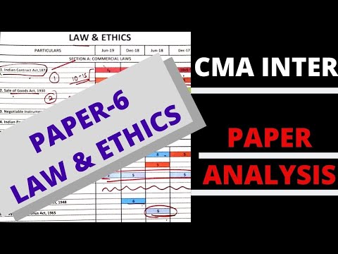 LAW & ETHICS | Paper Analysis | CMA Inter | Paper 6 |