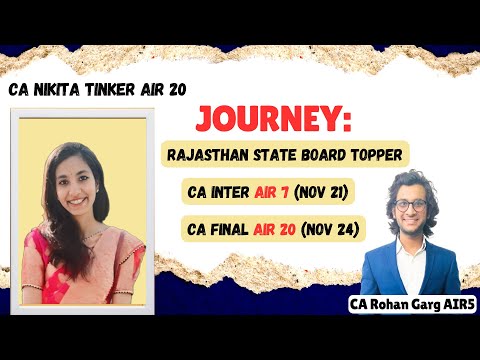 Candid Interview with CA Nikita Tinker AIR 20 in CA Finals Nov 24 | CA Rohan Garg AIR5