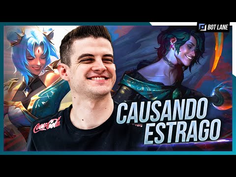 O ESTRAGO que um PINTOR e uma MUDA podem causar na BOTLANE! 🎨🎼