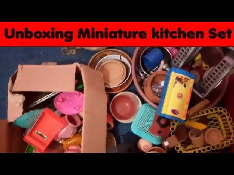 Unboxing miniature Plastic kitchen set.Mini Plastic full kitchen set.Unboxing new Tiny kitchen set