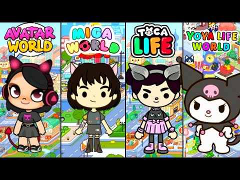 KUROMI / HELLO KITTY / in the versions TOCA LIFE WORLD, AVATAR WORLD, MIGA WORLD E PIPI WORLD