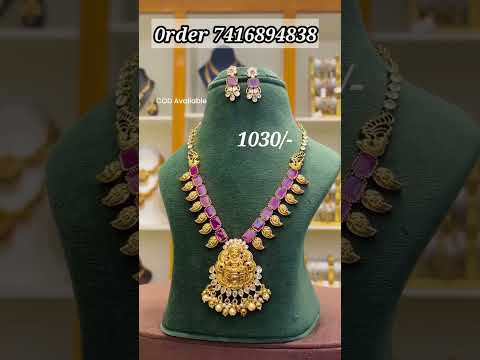 #TrendingCollections For order 7416894838 #necklace  #onegramgold #necklacecollection #necklaceset