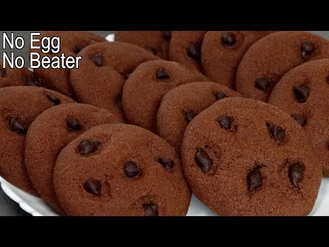 Easy Chocolate Cookies Recipe | Homemade Double Chocolate Chip without Egg