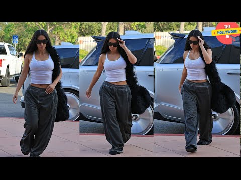 KIM KARDASHIAN WAS SPOTTED LOOKING UNCHARACTERISTICALLY DRESSED DOWN WHILE AT HER SON SAINT'S GAME!!