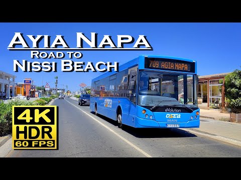 Ayia Napa Cyprus, Road to Nissi Beach , 4K 60fps HDR 💖 Best Places 👀 Motorbike trip , city ride