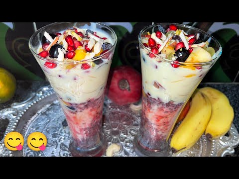 Semiya fruit custard || How to make Vermicelli fruit custard recipe in telugu #semiyacustard