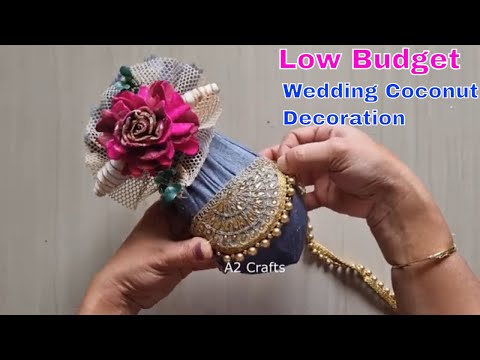 Engagement Shrifal Decoration idea at Home / Wedding Coconut Decoration at Home