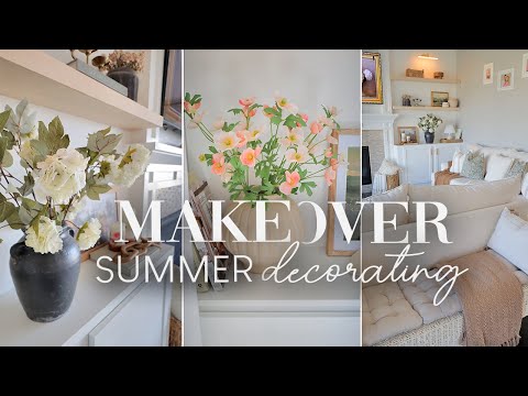 LIVING ROOM MAKEOVER AND DECORATE WITH ME | SUMMER DECORATING INSPIRATION 2024