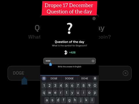 DROPEE 17 DECEMBER QUESTION OF THE DAY