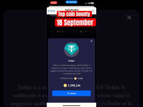 Tap Coin Daily Bounty 18 September | Tap Coin Daily Combo Today