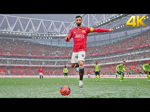 eFootball 2024 - Winter Snow Gameplay ● Arsenal vs Man United | 4K 60FPS | Fujimarupes