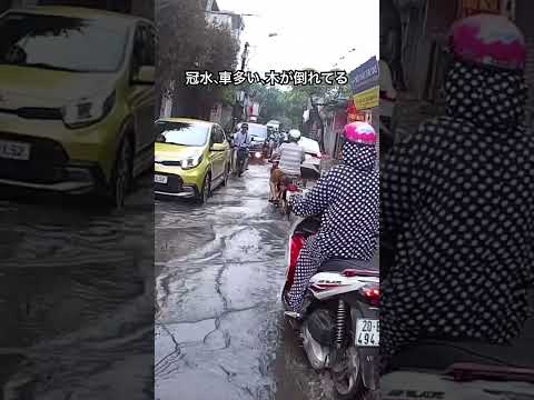 台風後の被害はまだまだ続いています #vietnamtransportation #ベトナム交通 #ベトナムバイク