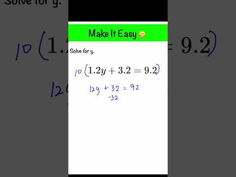 How To Solve Linear Equation With Decimal | Algebra