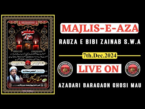 🔴live majlis e ayyam e fatimiyah 2024 | Ghosi | Allama Mazahir Husain sb.Qibla