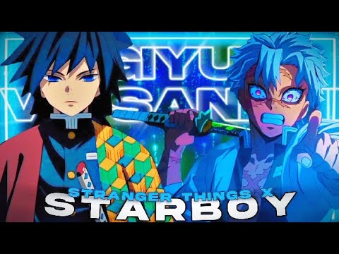 Giyu VS Sanemi | Starboy X Stranger Things Remix | 4k [AMV/EDIT] - Demon Slayer KNY