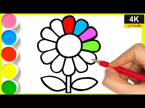 How to draw easy flower drawing || Step by step flower drawing || flower drawing kaise banate hain.