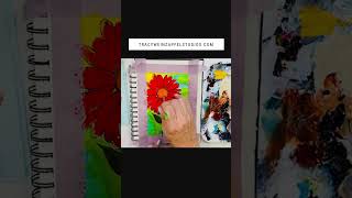 Flower Watercolor Painting in Art Journal #timelapseart #watercolorpainting