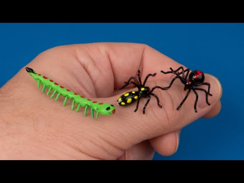 How to make Miniature Spiders and caterpillar - Tutorial | DollHouse | No Polymer Clay!