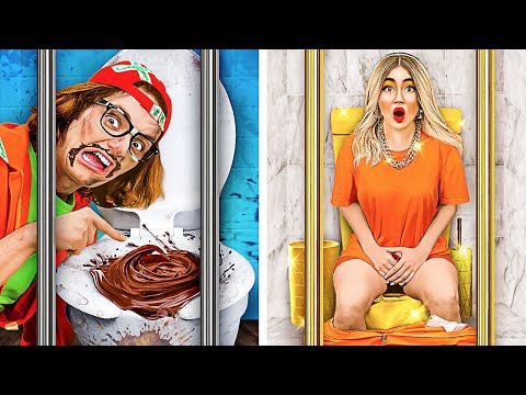 Funny Broke VS Giga Rich in Jail Moments! Amazing Hacks You Need to Try