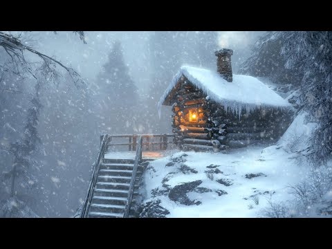 Winter Ambience Cold for Sleep | Howling Wind & Blowing Snow | Snowfall & Freezing Breeze Sounds