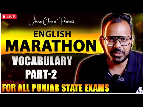 Vocabulary Marathon Part-2  | English Class For All Punjab Competitive Exams By Rohit Sain