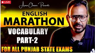 Vocabulary Marathon Part-2  | English Class For All Punjab Competitive Exams By Rohit Sain