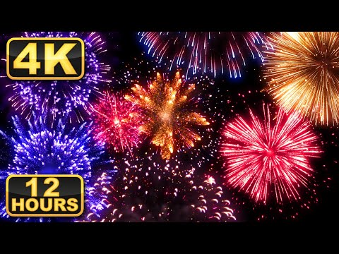 4K Amazing Fireworks Show with Sound! 12 Hours of Best Fireworks Show Ever! Relaxation Time!